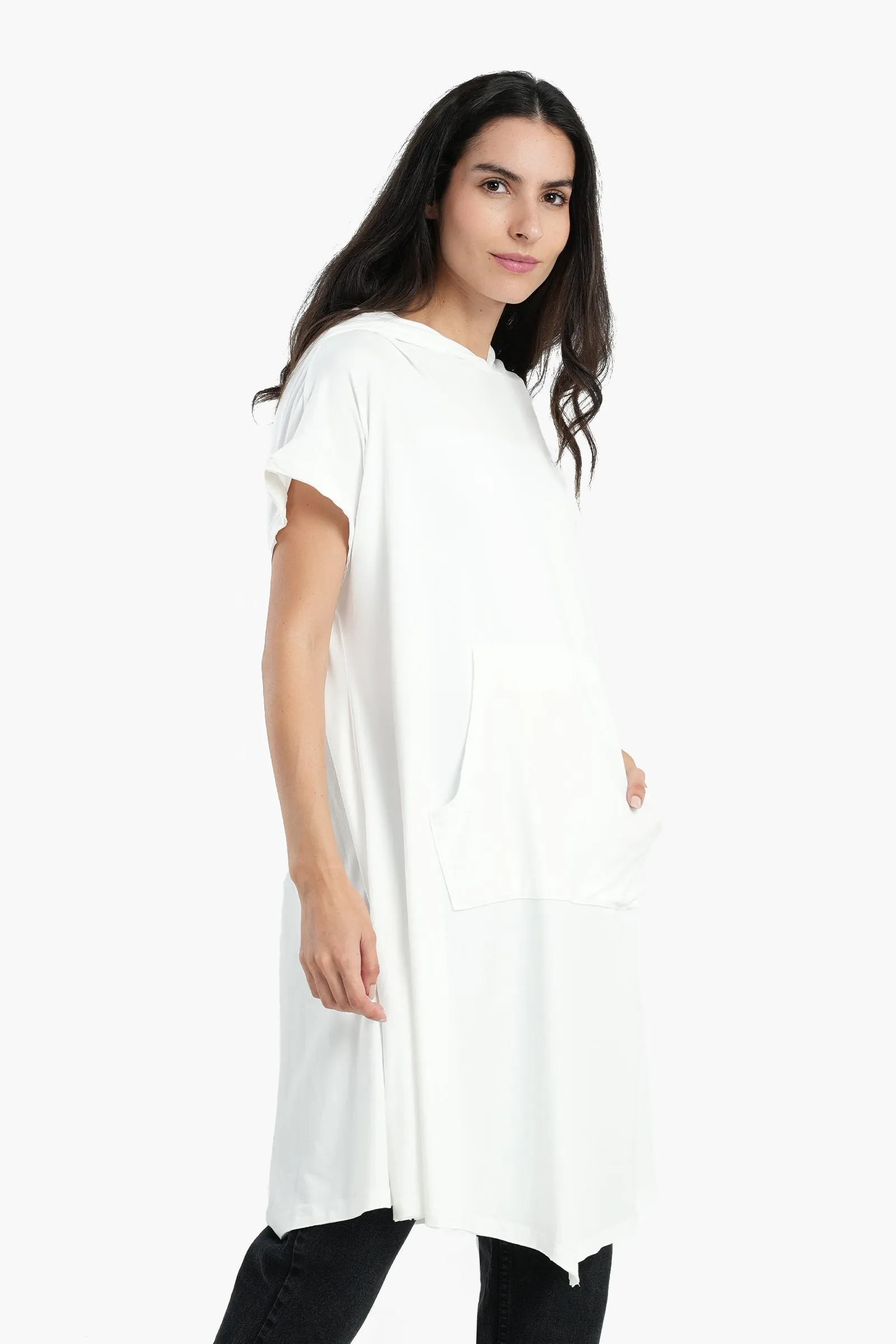 Summer Long Poncho - White