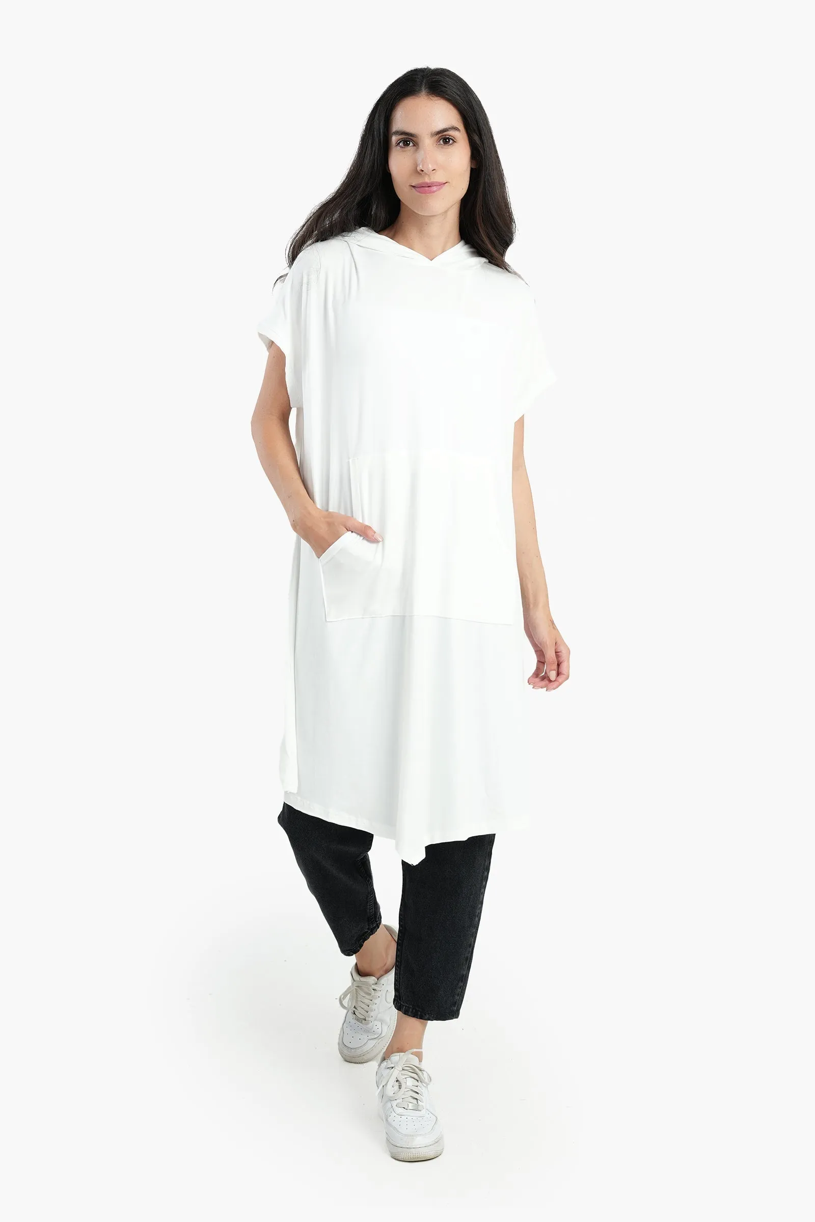 Summer Long Poncho - White