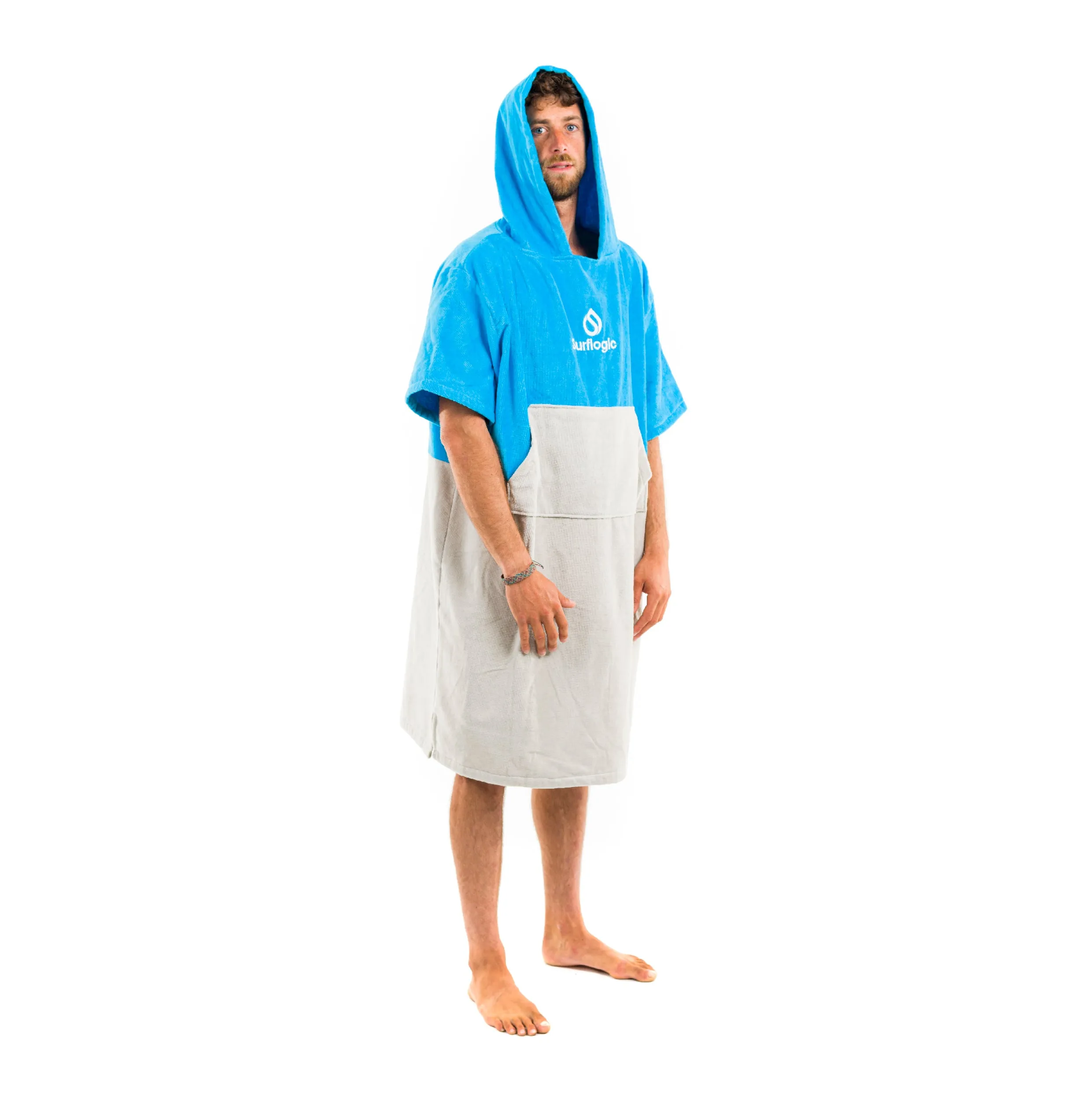 Surflogic Cyan & Grey Poncho