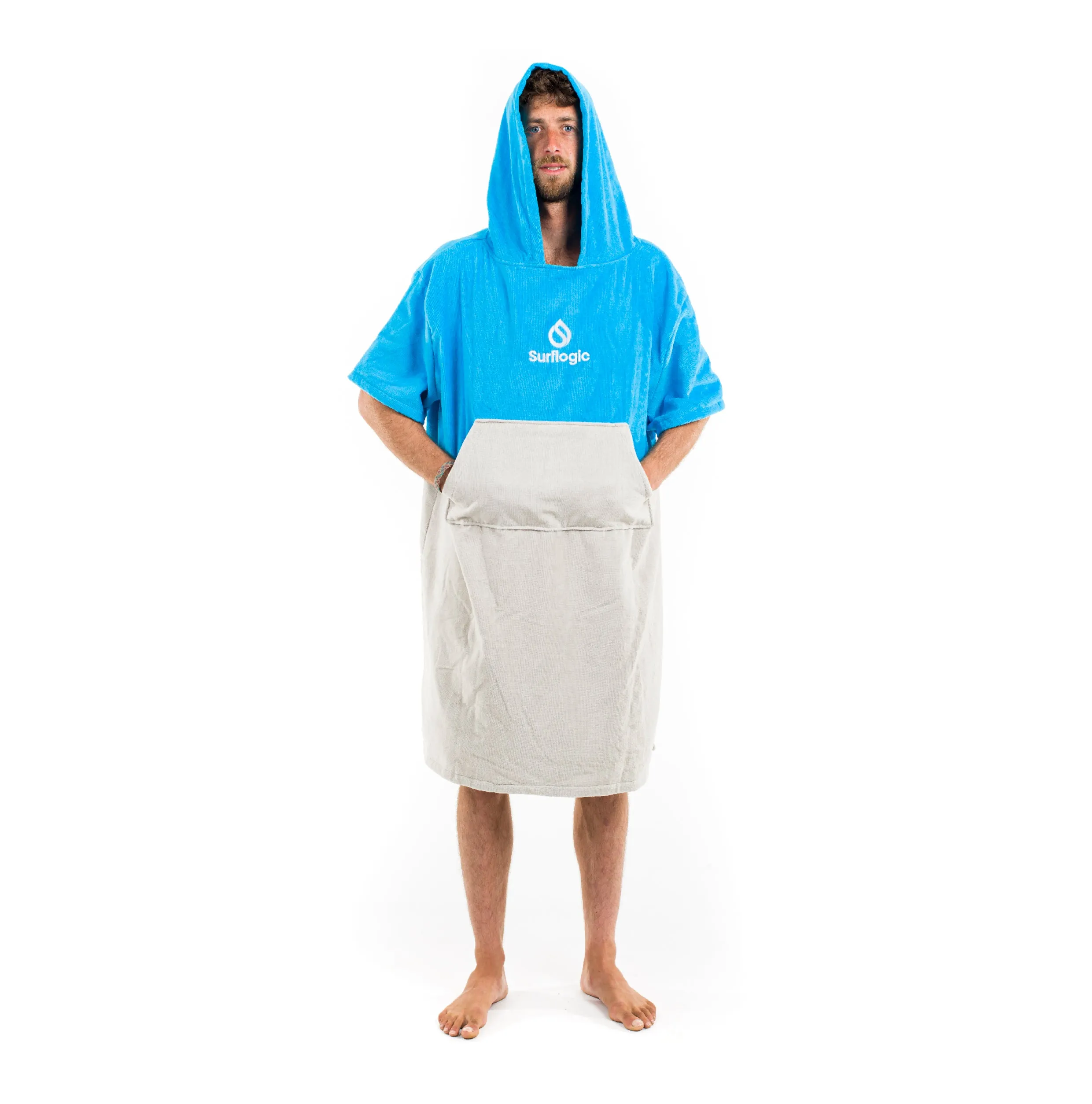 Surflogic Cyan & Grey Poncho
