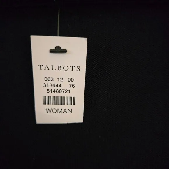 Talbots v Woman NWT Black Ruffled Open Front Shrug Cardigan Sweater Size 1X