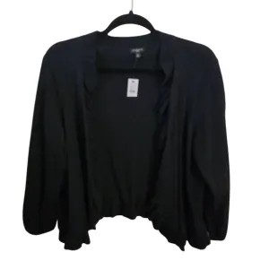 Talbots v Woman NWT Black Ruffled Open Front Shrug Cardigan Sweater Size 1X