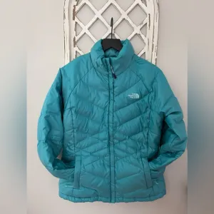 The North Face 550 Down Puffer Jacket In Emerald Teal/Blue/Green Size L