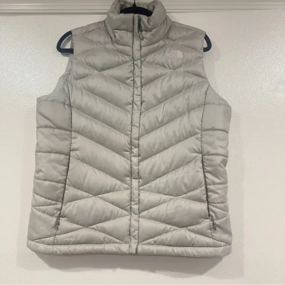 The North Face 550 Women's Goose Down Insulated Puffer Vest Gray Jacket Women L