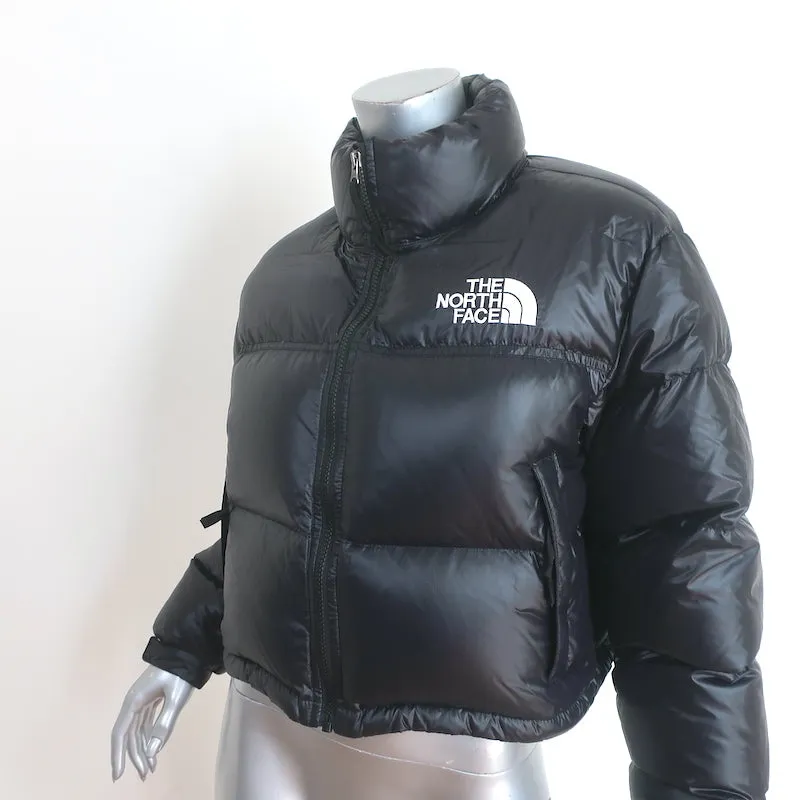 The North Face Nuptse Cropped Down Puffer Jacket Black Size Medium