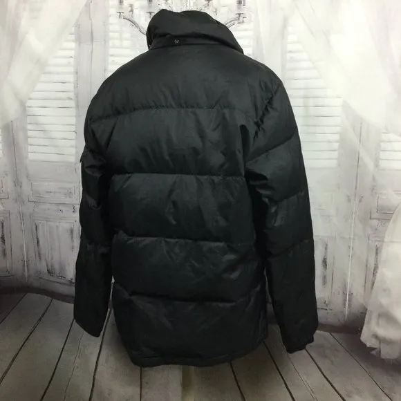 THEORY Down Puffer Jacket Coat Black Zip Up M