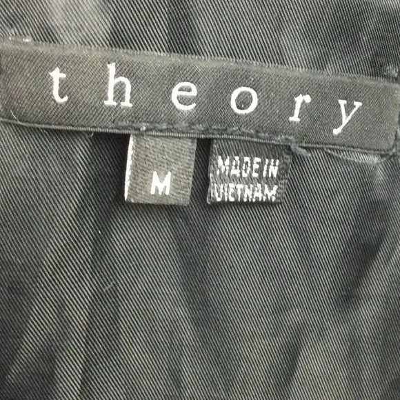 THEORY Down Puffer Jacket Coat Black Zip Up M