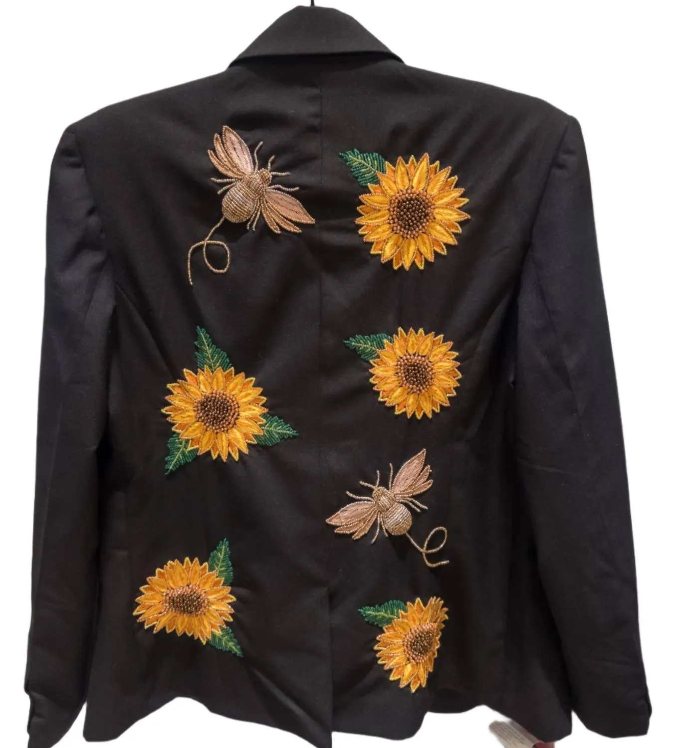 Tiana - Women Custom Blazer With Bees And Sunflowers
