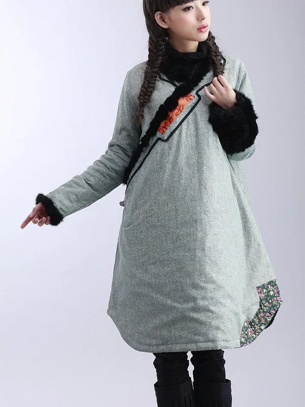 Tibetan Odval long puffer coat