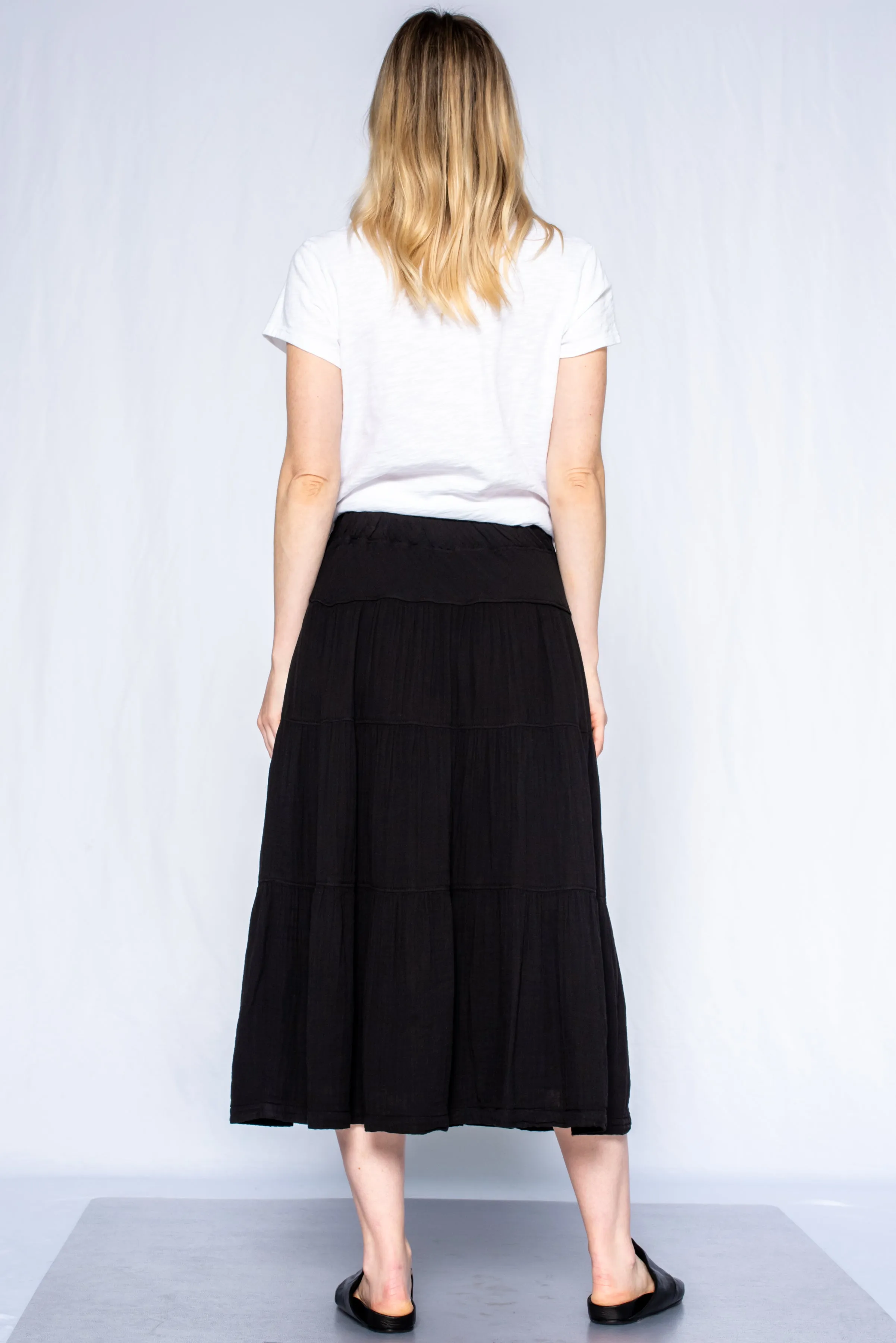 Tiered Long Ruffled Skirt Fully Lined