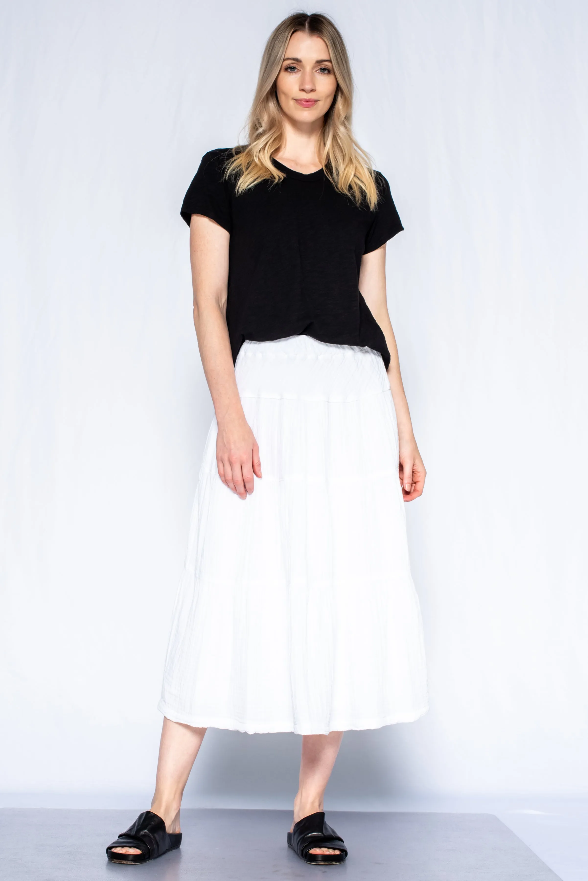 Tiered Long Ruffled Skirt Fully Lined
