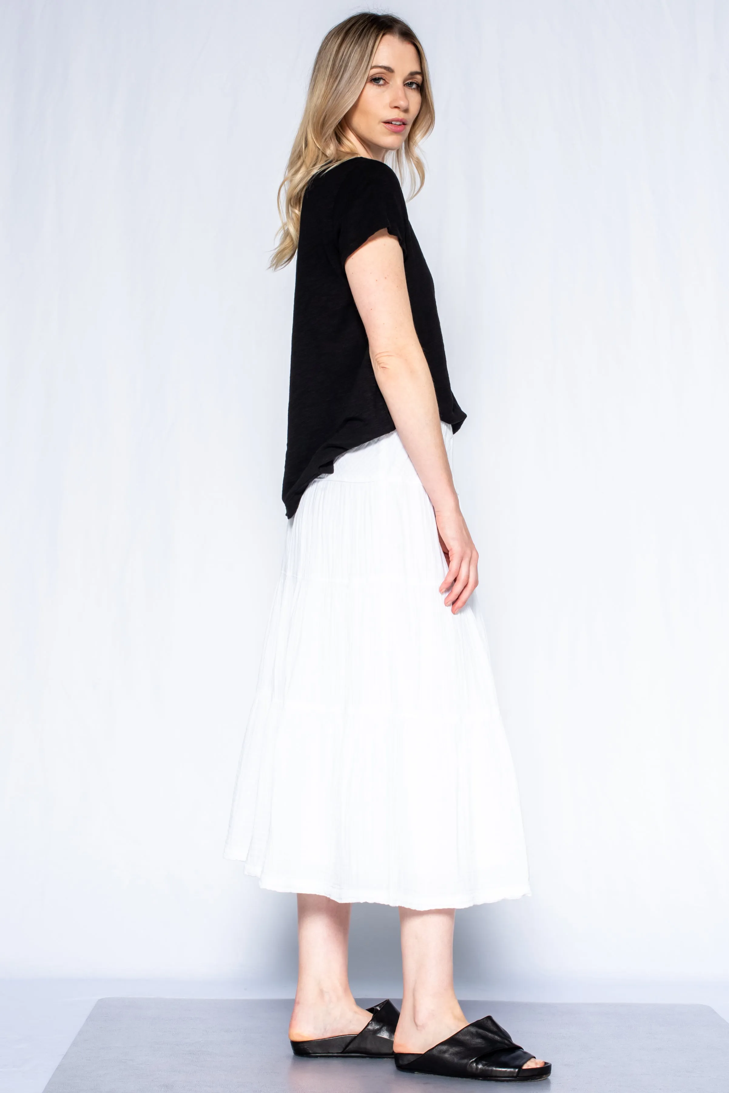 Tiered Long Ruffled Skirt Fully Lined