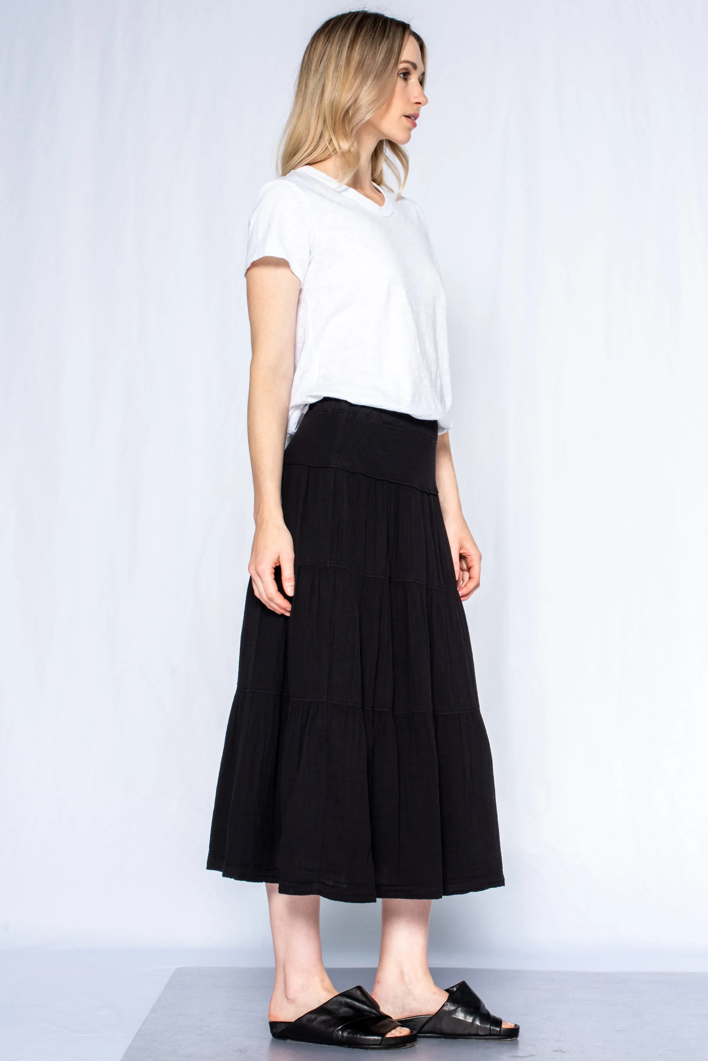 Tiered Long Ruffled Skirt Fully Lined