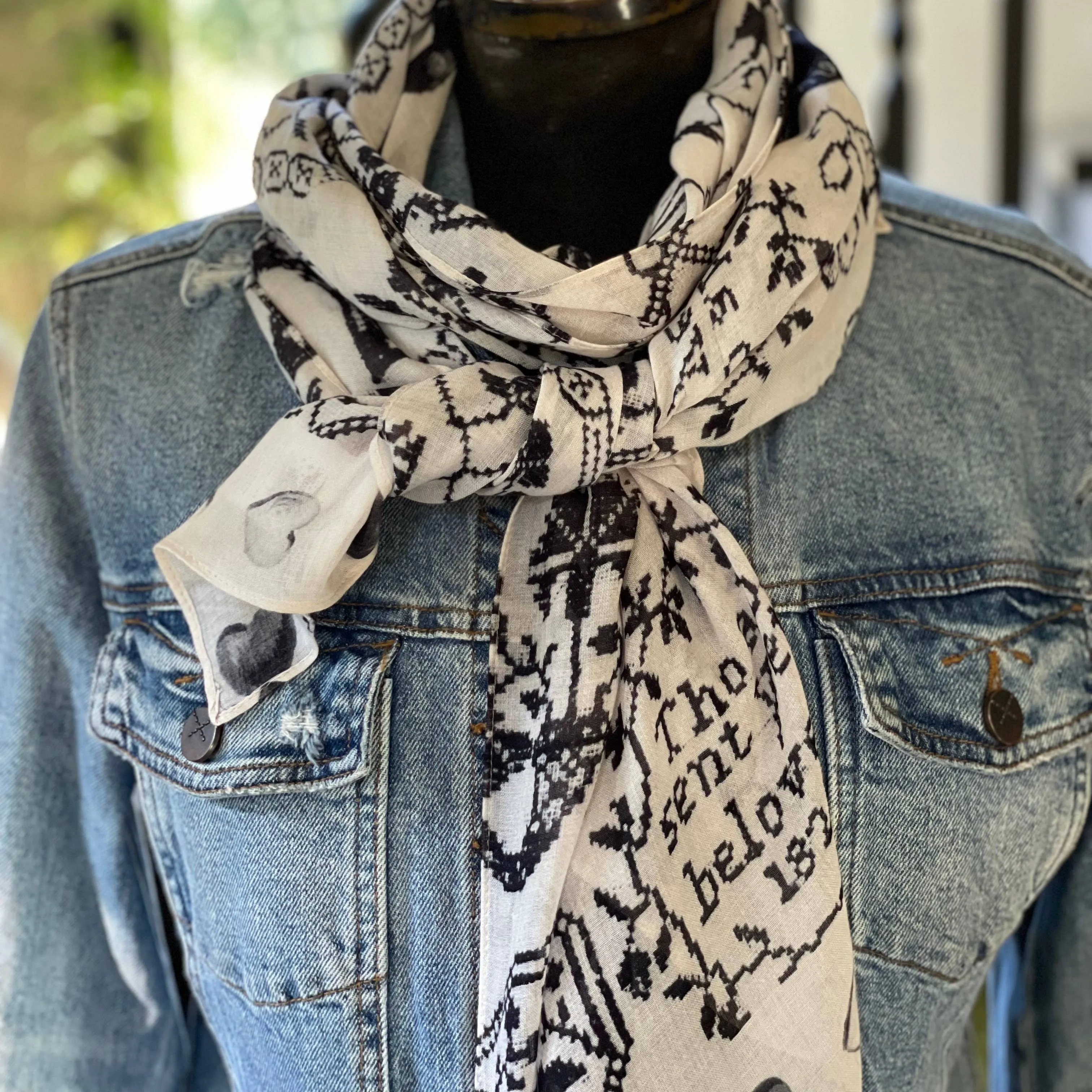 Token of Love Printed Bamboo Scarf