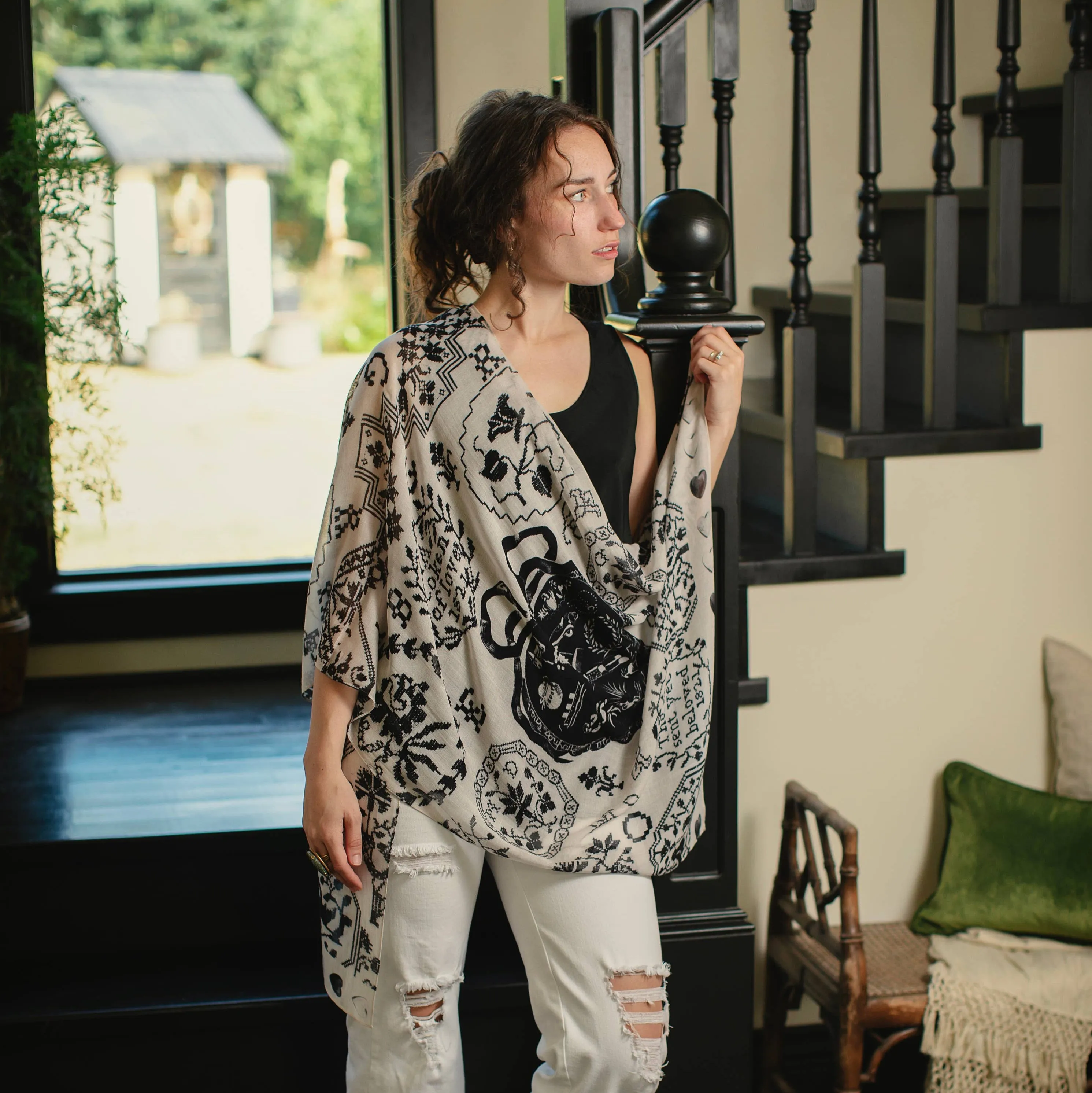 Token of Love Printed Bamboo Scarf