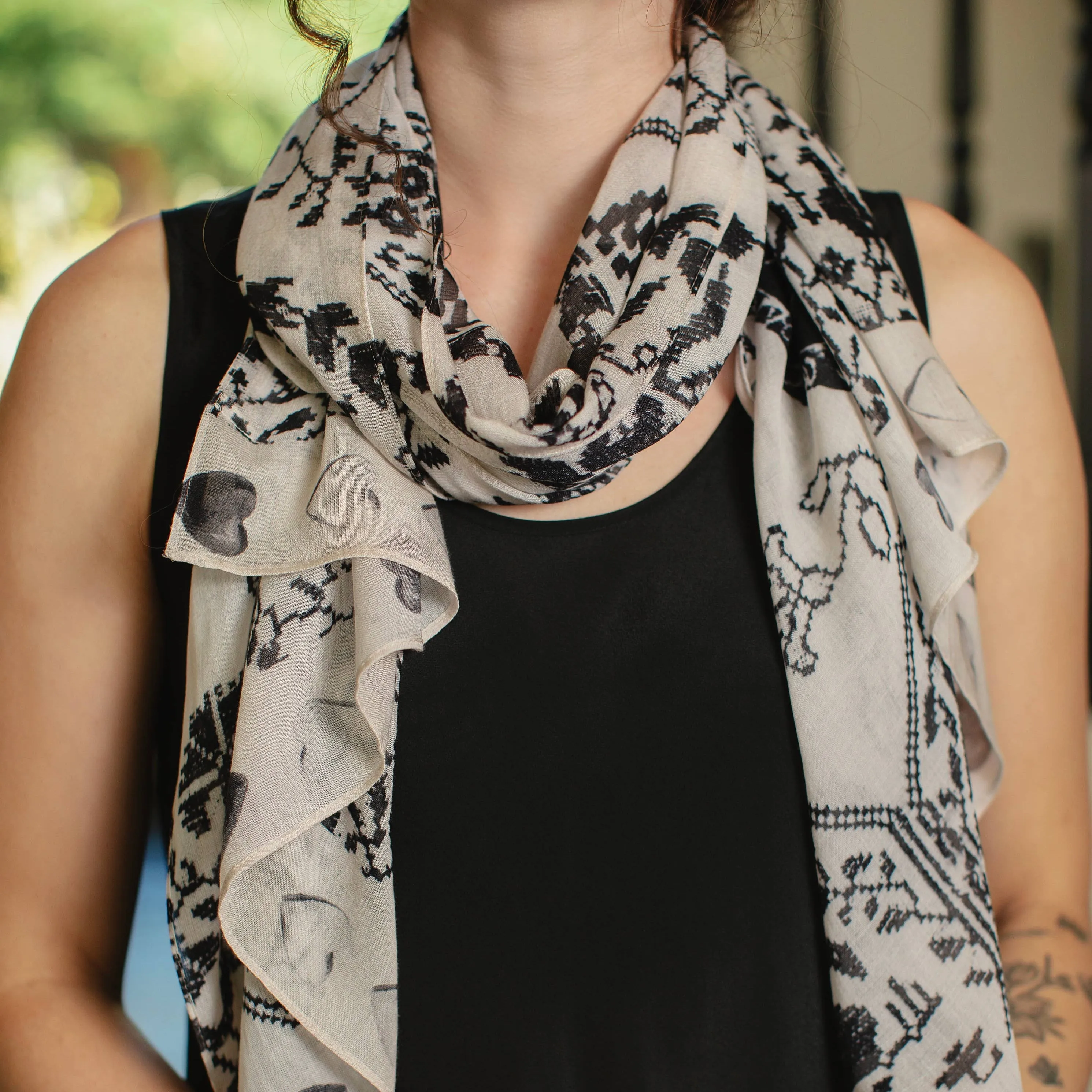 Token of Love Printed Bamboo Scarf