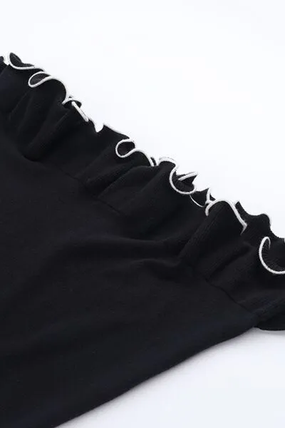 Trim Long Sleeve Mini Dress