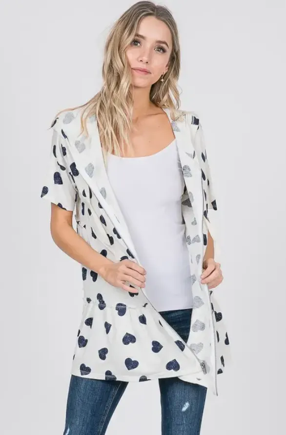 Valentine's Day Jacket Top - Blue