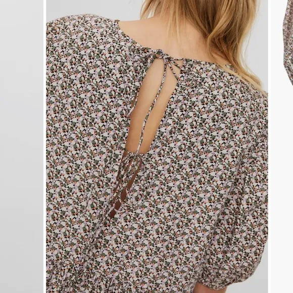 Vero Moda Lykke Puff Sleeve Floral Print Dress size small