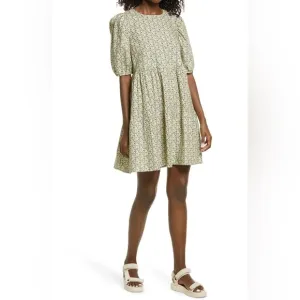 Vero Moda Lykke Puff Sleeve Floral Print Dress size small