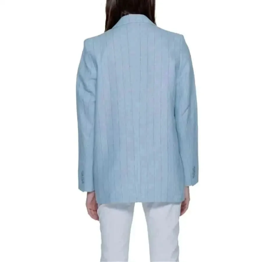 Vero Moda Women's Blue Pinstripe Blazer