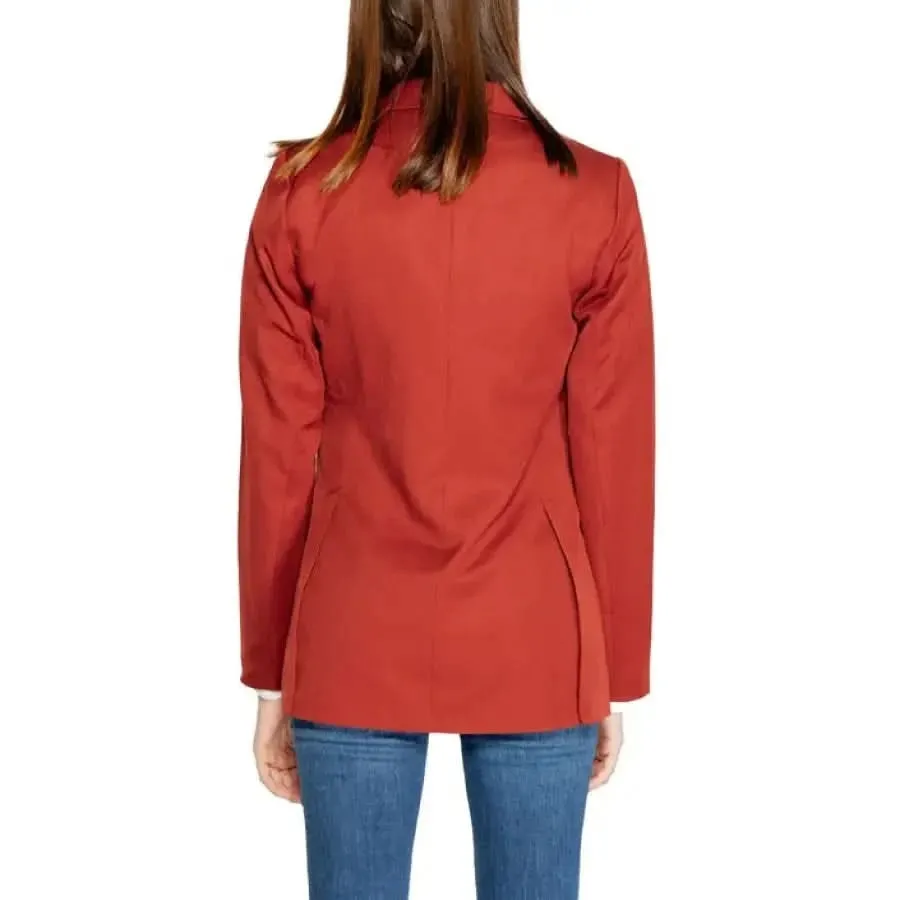 Vero Moda Women's Red Blazer with Lapel Collar