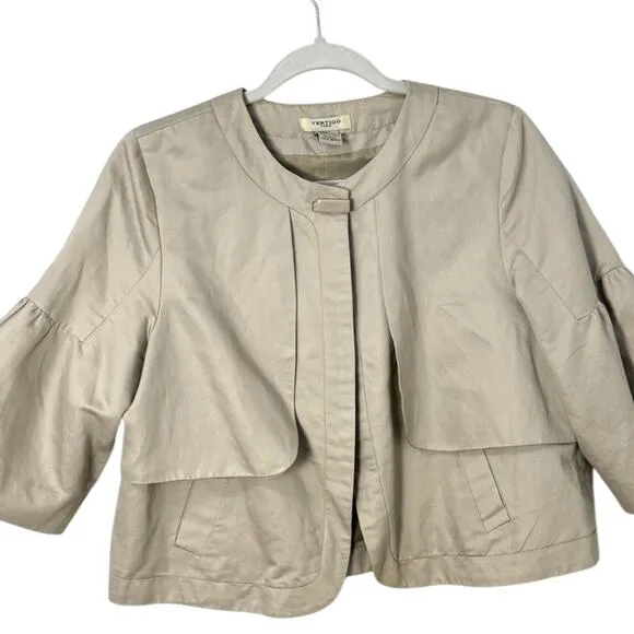 Vertigo Paris Swing Ruffle Sleeve One-Button Blazer
