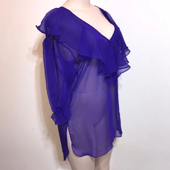 Vintage Gold Label VS Purple Ruffled Night Dress