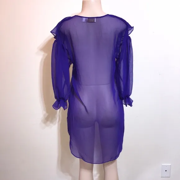 Vintage Gold Label VS Purple Ruffled Night Dress