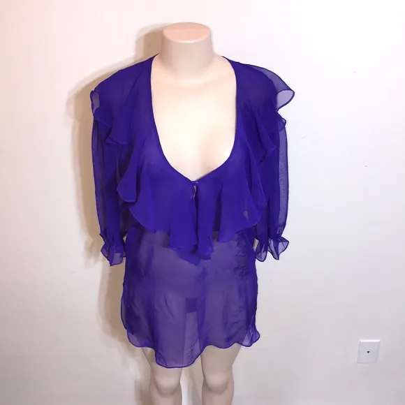 Vintage Gold Label VS Purple Ruffled Night Dress