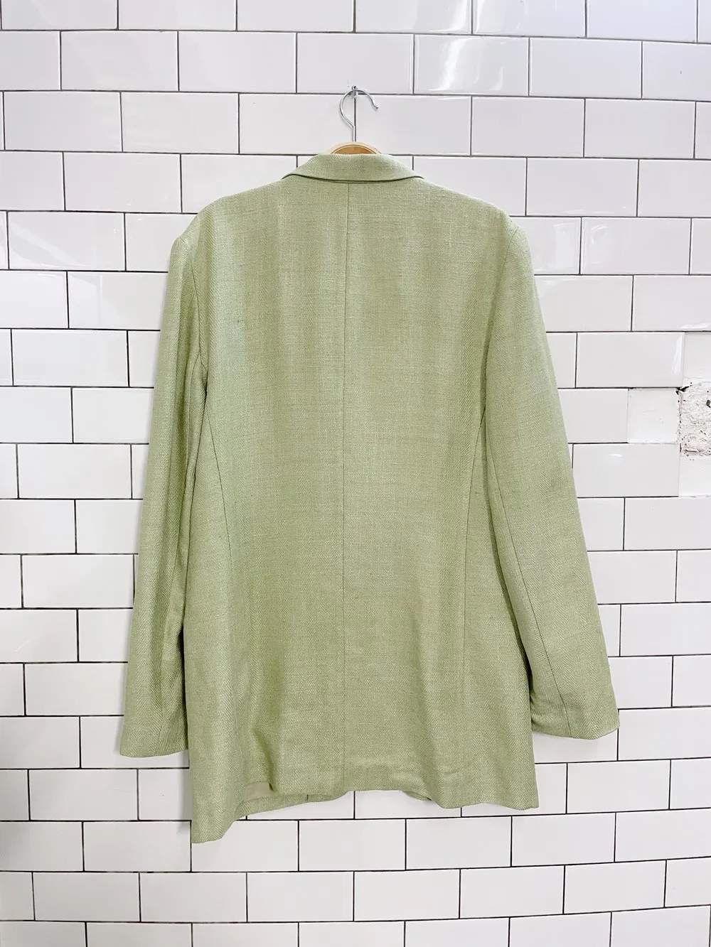 vintage notables 100% silk avacado blazer