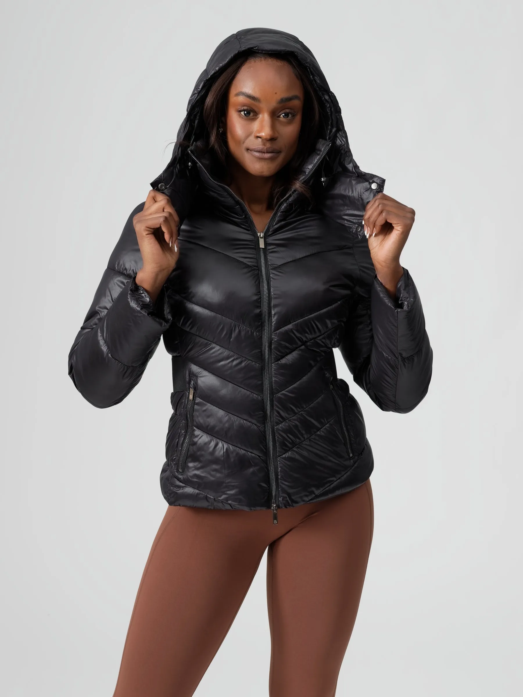 Waist Taper Puffer Jacket - Onyx Black