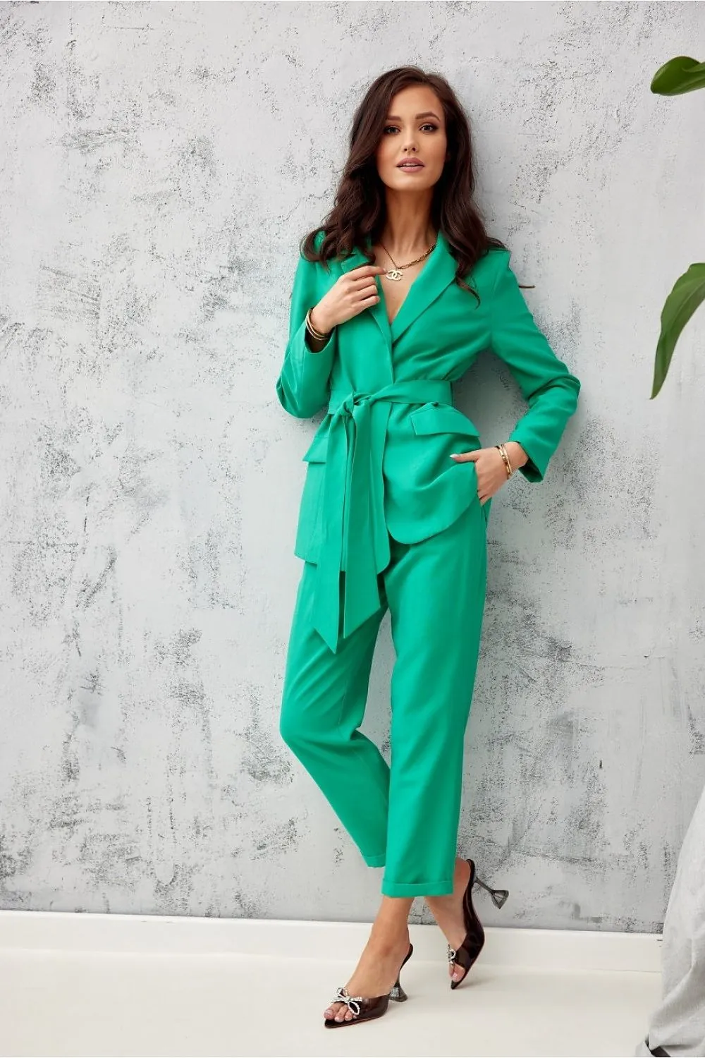 Waist-Tie Blazer Jacket Elegance