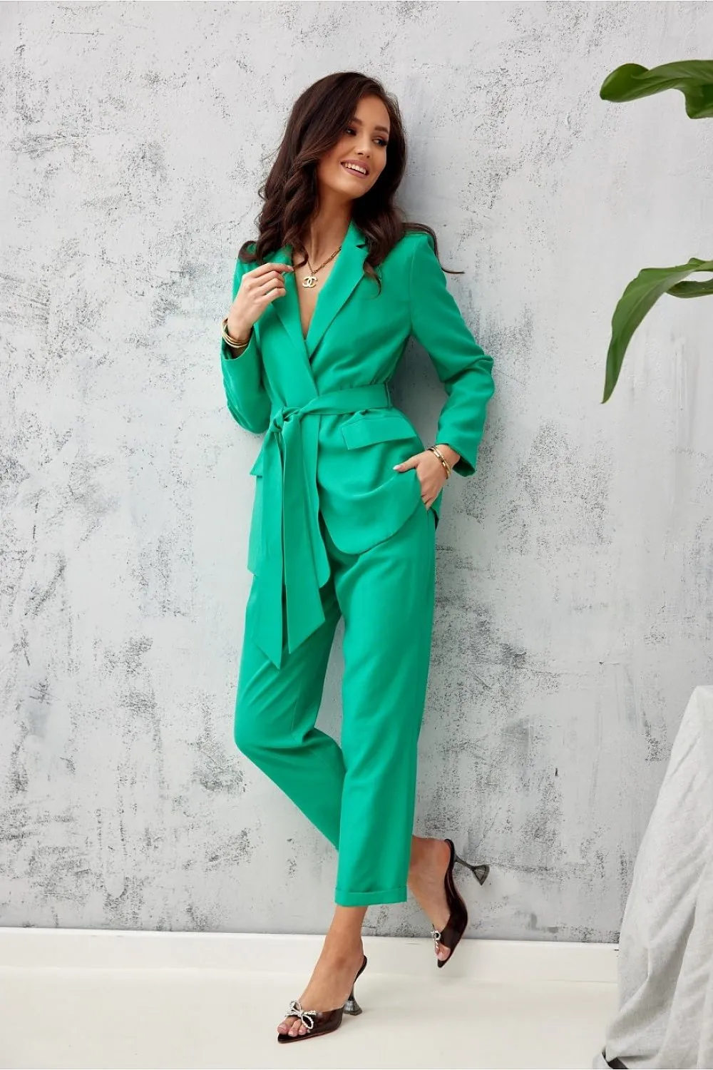 Waist-Tie Blazer Jacket Elegance