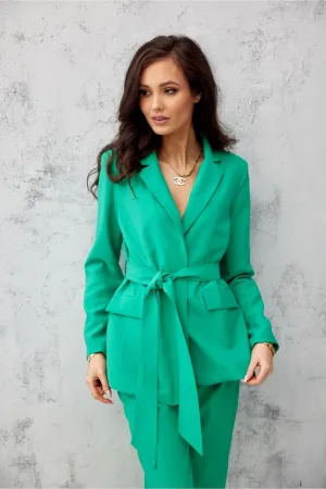 Waist-Tie Blazer Jacket Elegance