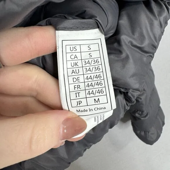 Wantdo Womens Jacket Small Gray Duck Down Puffer Ultra Light Packable Travel