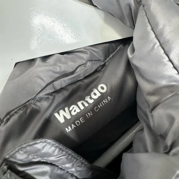 Wantdo Womens Jacket Small Gray Duck Down Puffer Ultra Light Packable Travel