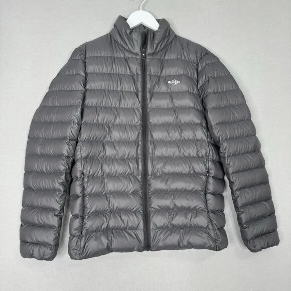 Wantdo Womens Jacket Small Gray Duck Down Puffer Ultra Light Packable Travel