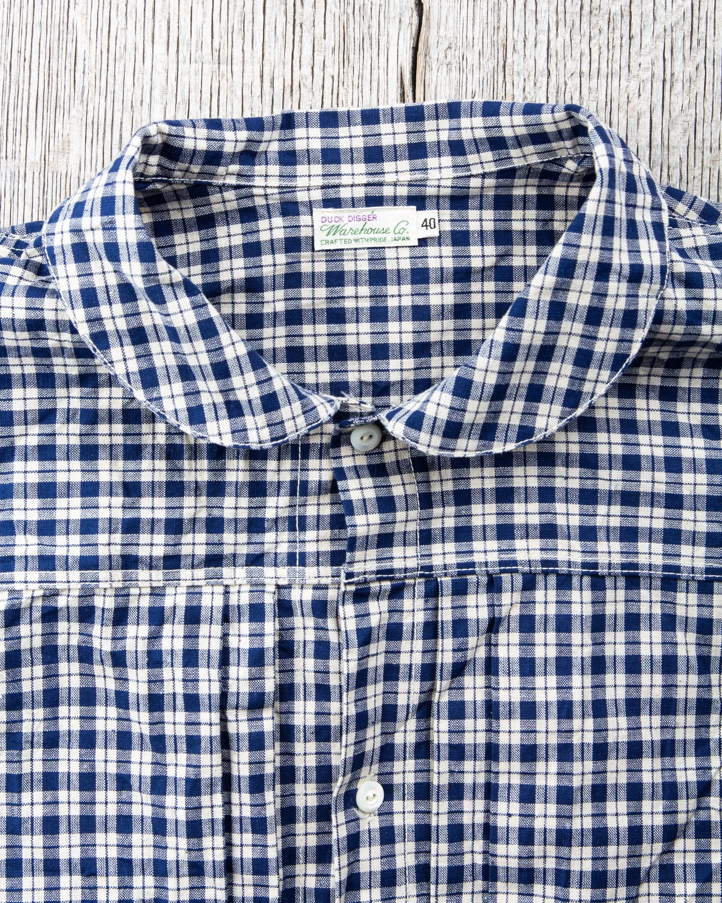 Warehouse & Co Lot 2166 Indigo Check Round Collar Jacket