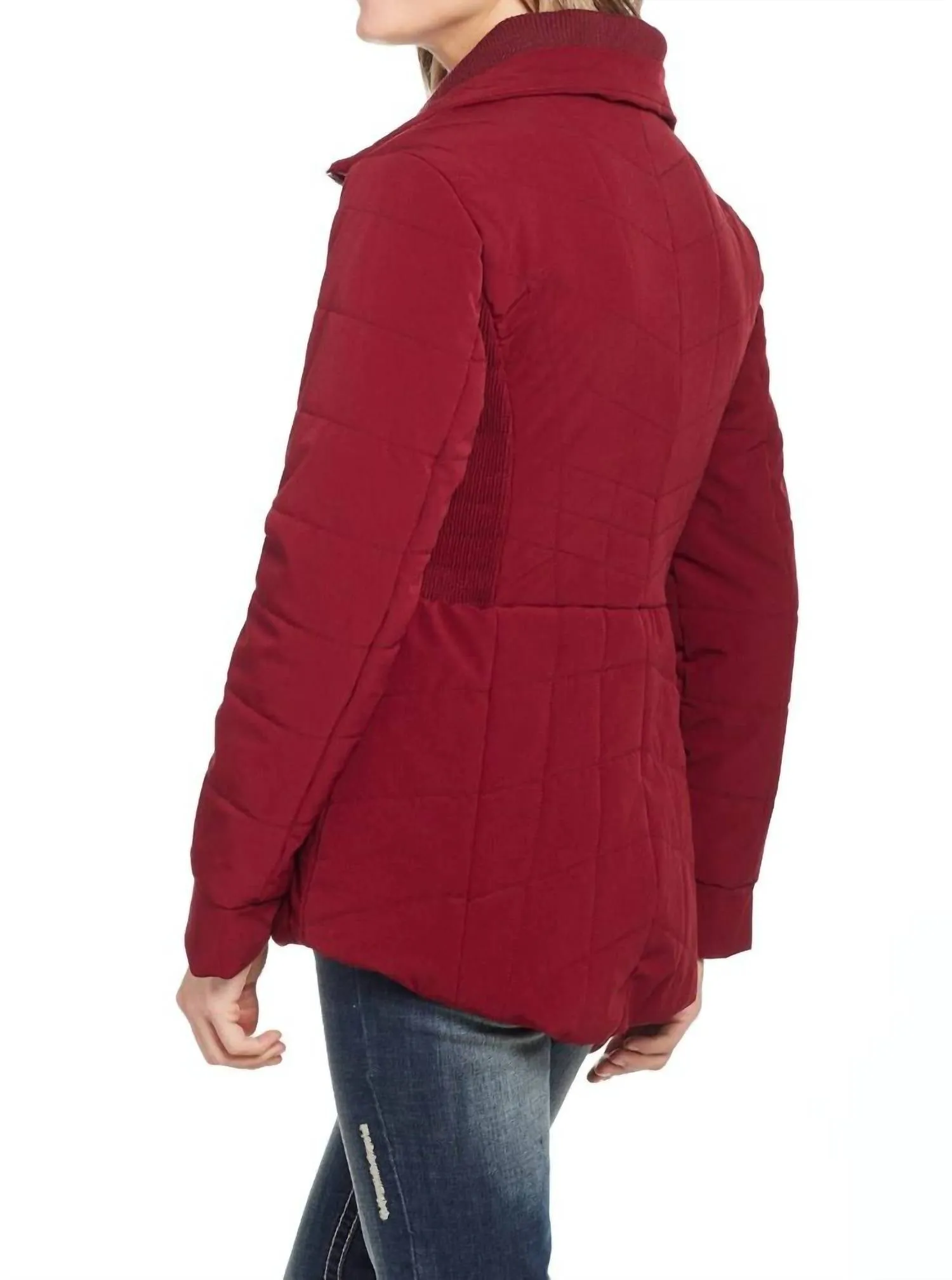 Water Resistant Jacket In Burgundy