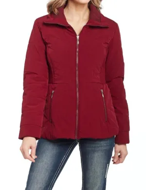 Water Resistant Jacket In Burgundy