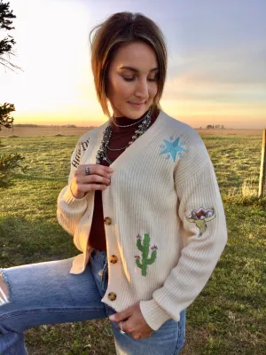 Western Embroidered Cardigan