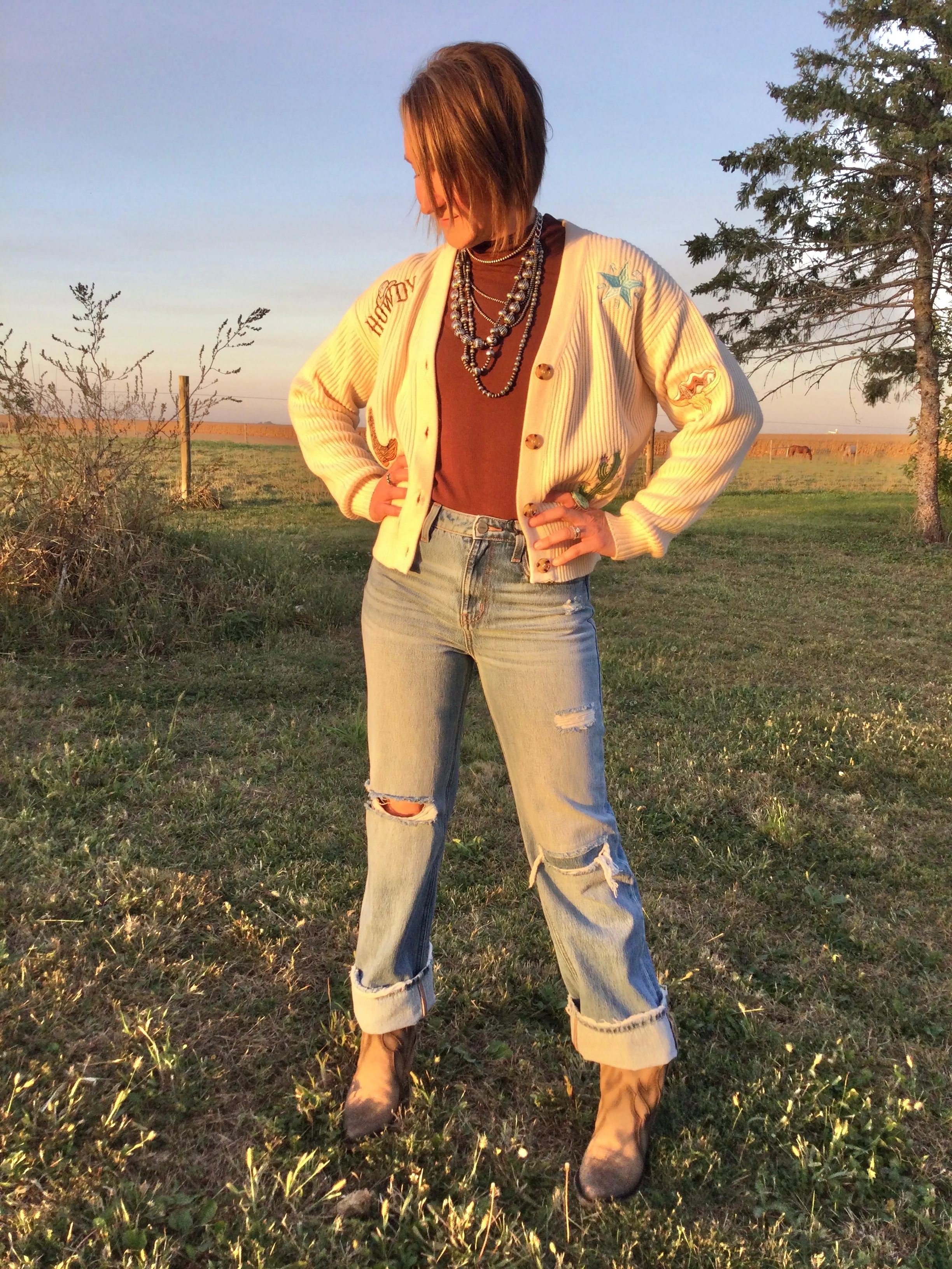 Western Embroidered Cardigan