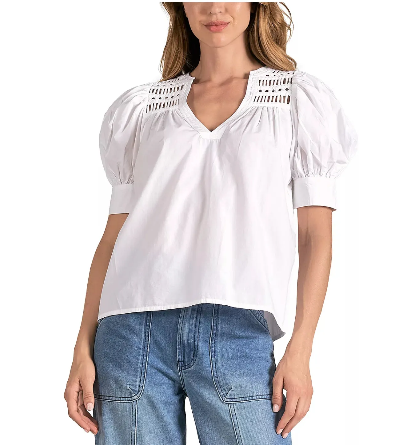 White Detailed Summer Top