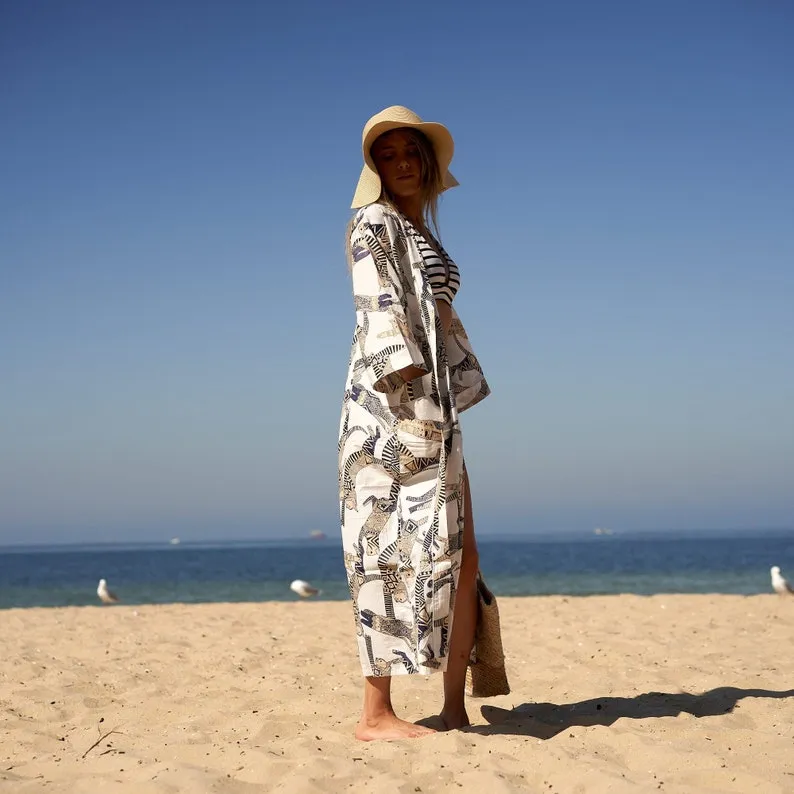 Wild & Free' 100% Cotton Kimono Robe | Boho Look