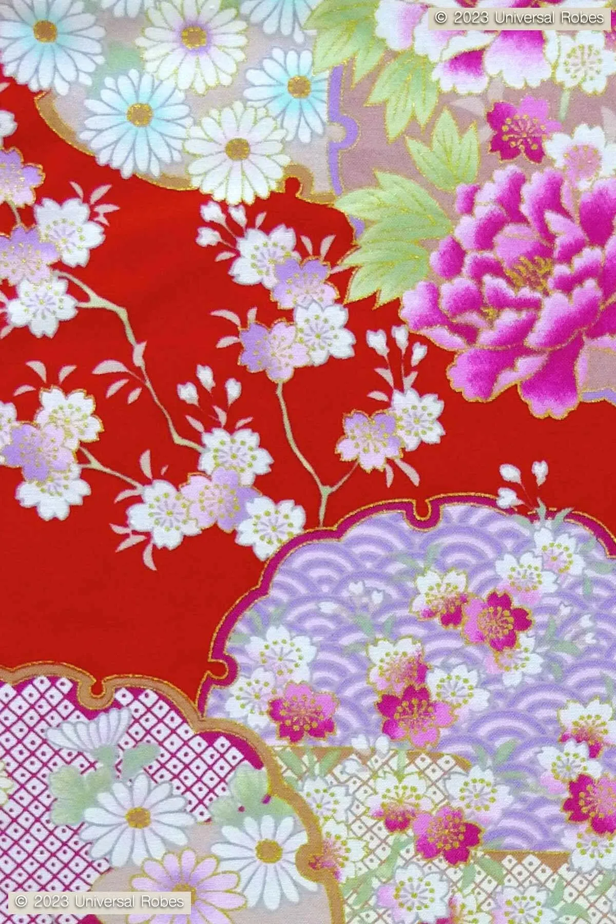 Women Colorful Circles Cotton Yukata Kimono