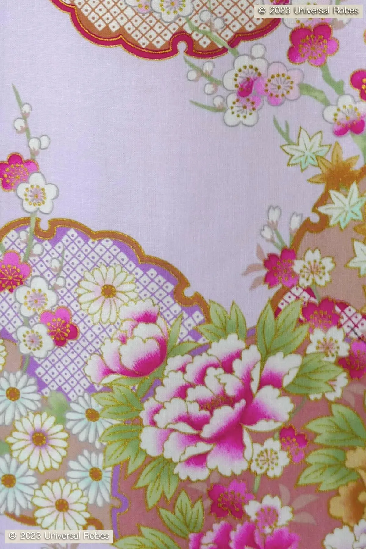 Women Colorful Circles Cotton Yukata Kimono