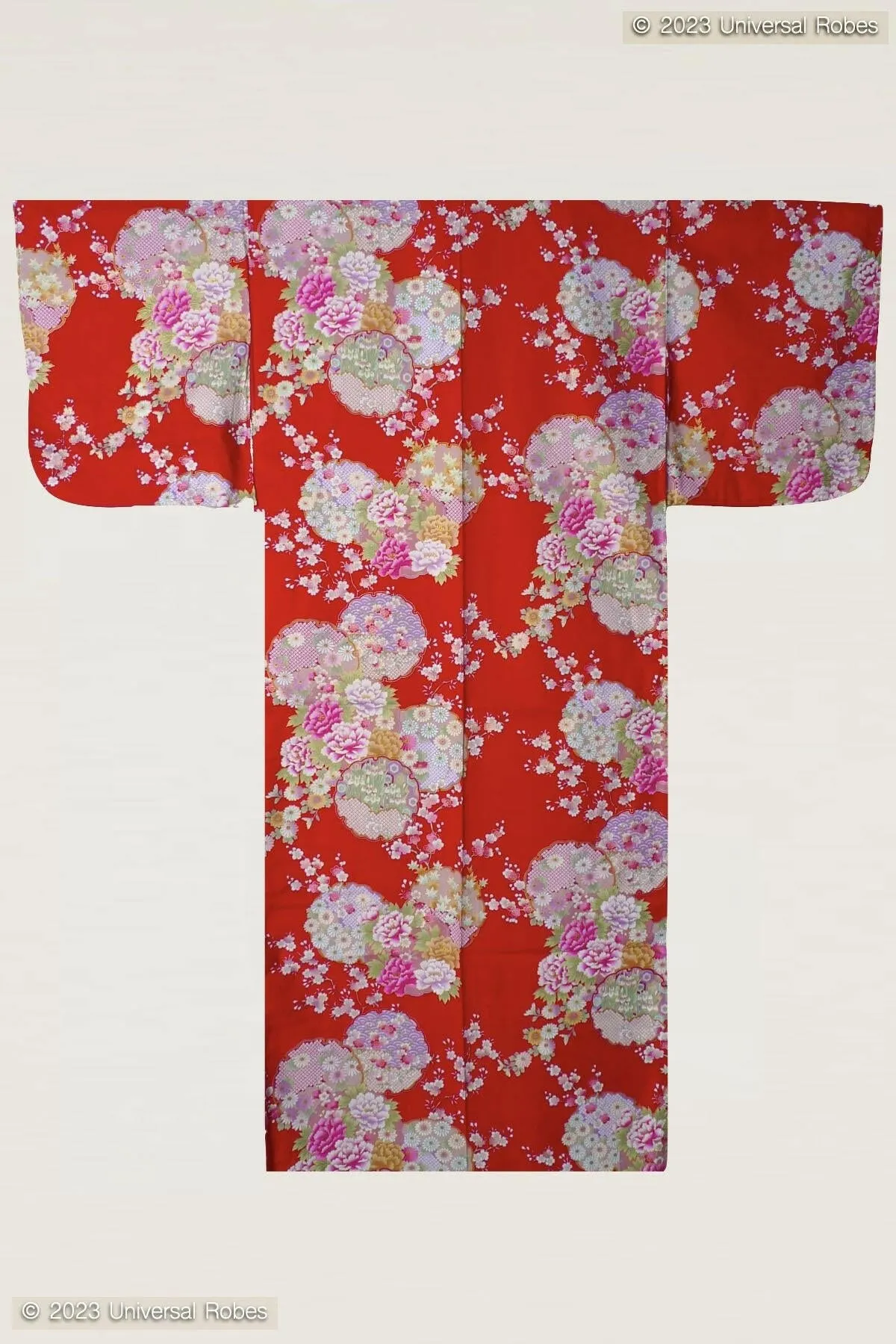 Women Colorful Circles Cotton Yukata Kimono