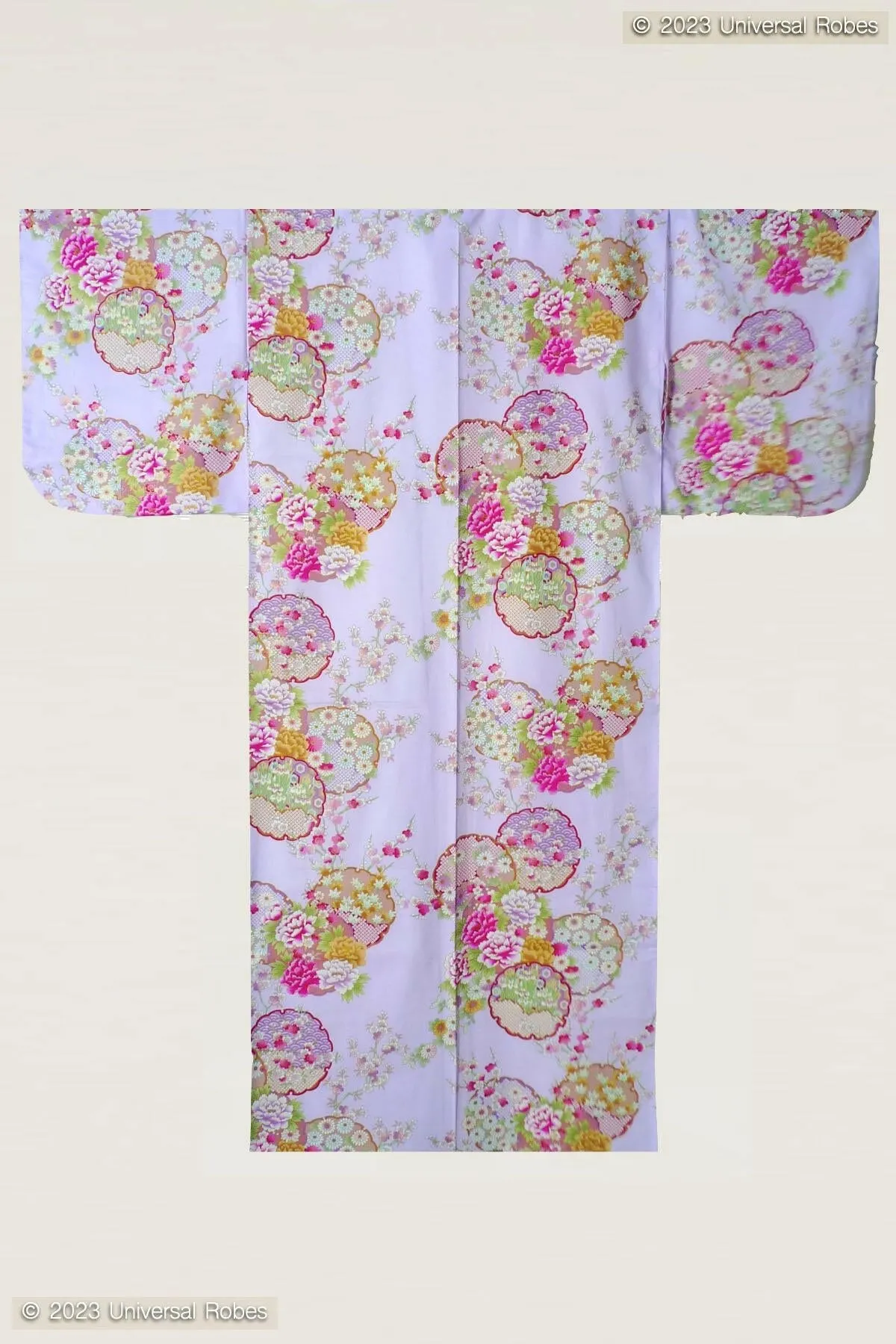 Women Colorful Circles Cotton Yukata Kimono