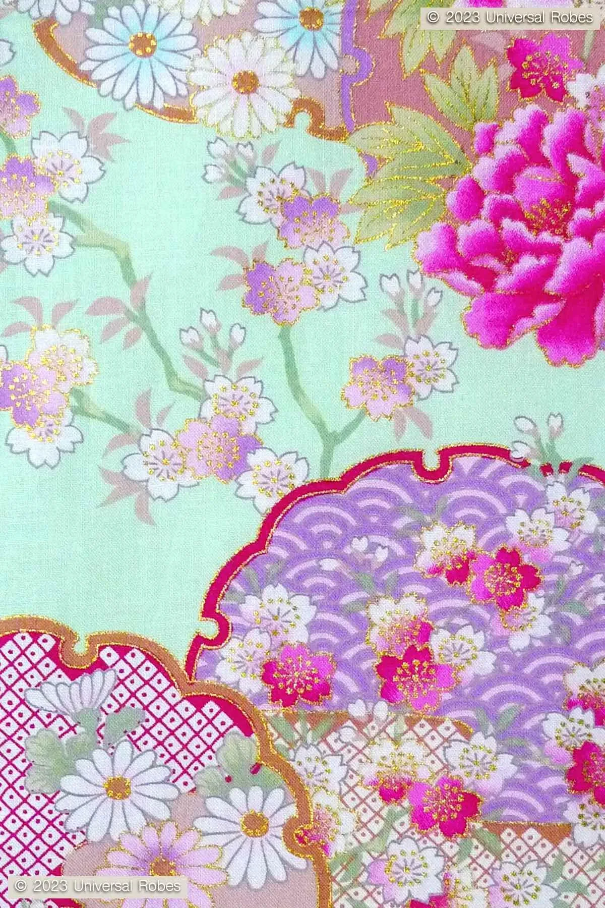 Women Colorful Circles Cotton Yukata Kimono